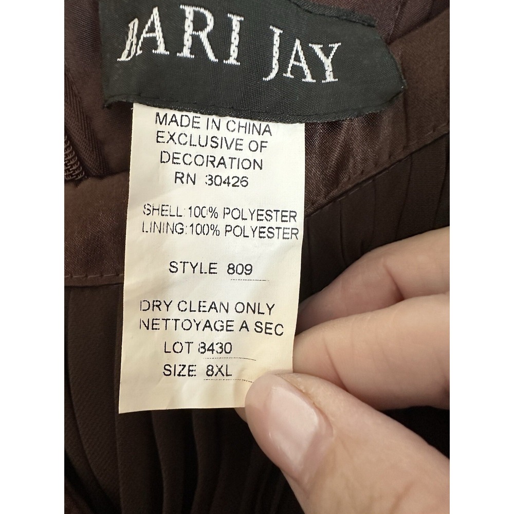 Bari Jay Dress Womans Size 8 Gown  Formal Brown‎ High Waist Halter Flowy EUC - Picture 5 of 16